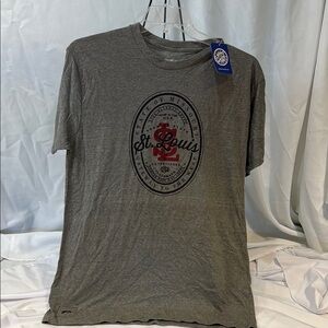 Unique St. Louis Graphic Gray T-Shirt w/ bottle opener inside shirt! Men’s, XL